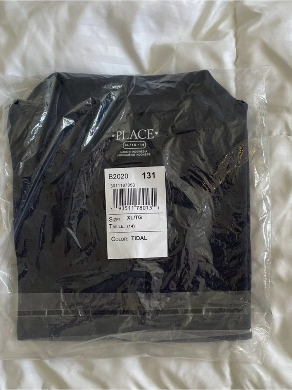Children’s Place Polo Shirt Girls Size 14 XL Tidal Navy Blue Ruffle Uniform New